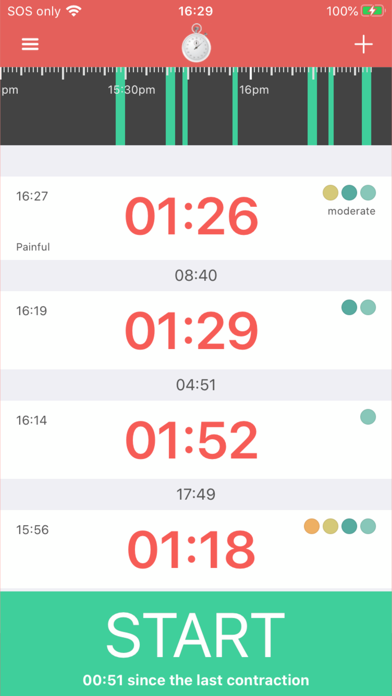 Contraction Timer - Time labor Screenshot