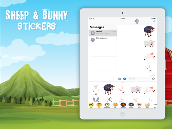 Sheep & Bunny Stickers!のおすすめ画像3