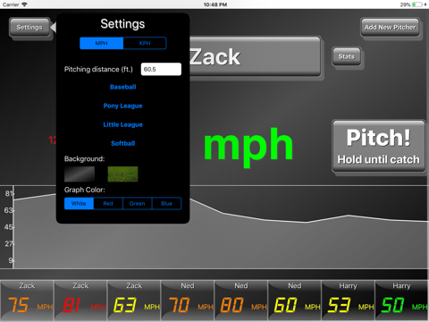 Baseball Radar Gun HD screenshot 2
