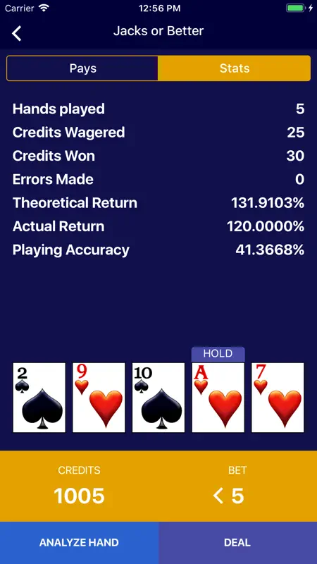 Video Poker - Wizard of Odds screenshot 4 of 5