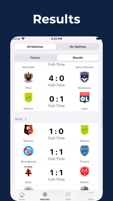 France Football League Matches Screenshot