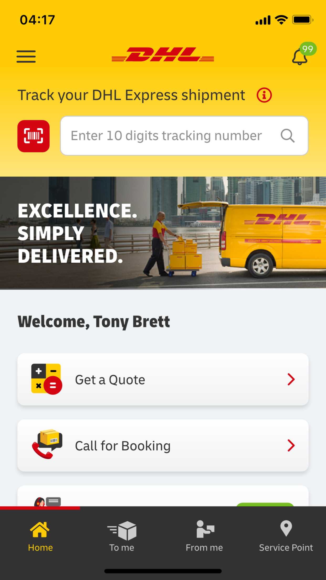 DHL Express Mobile App