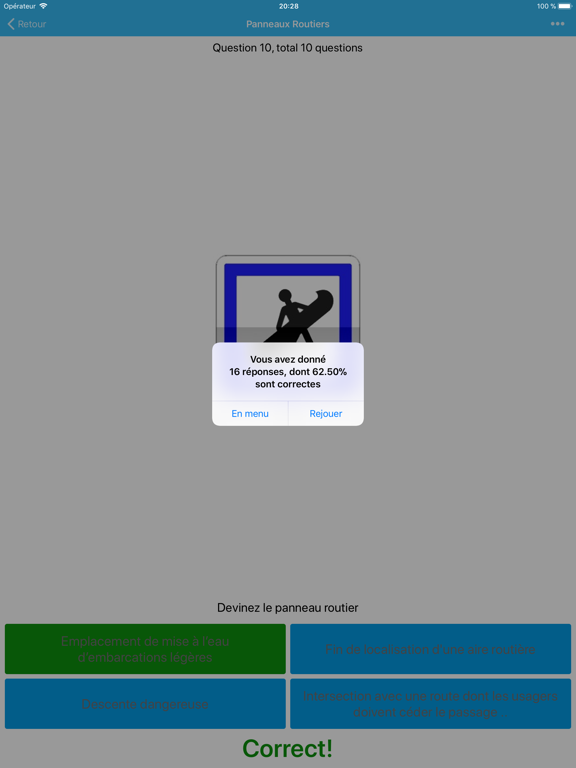 Signalisation Routière – Quiz iPad screenshot 4 - Education app