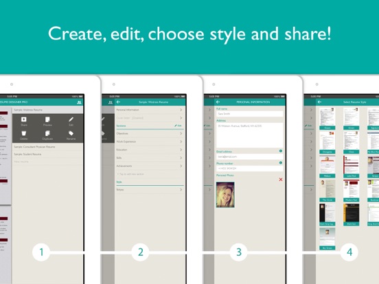 Resume Designer Pro iPad app afbeelding 2