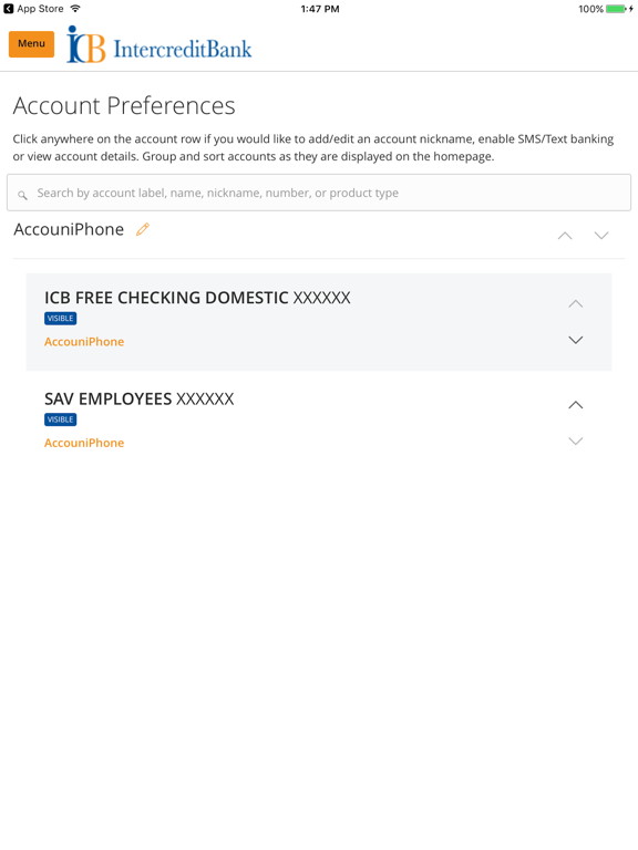 Intercredit Mobile Banking iPad screenshot 4 - Finance app