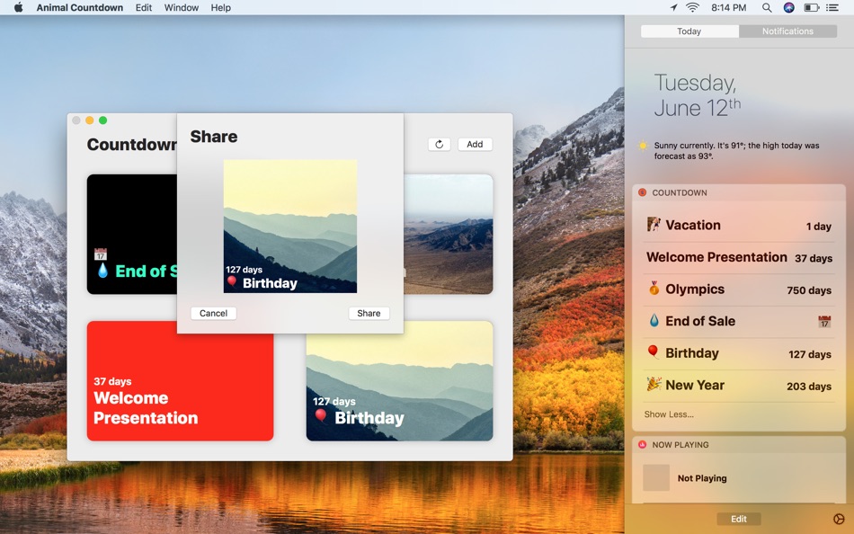 #3. Animal Countdown (macOS) 由: Alexander Rohrig