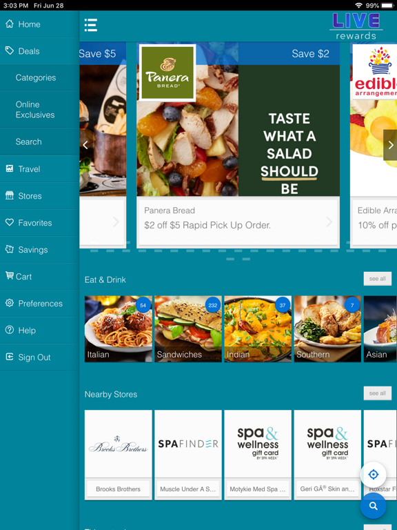 Live Rewards iPad screenshot 8 - Shopping app