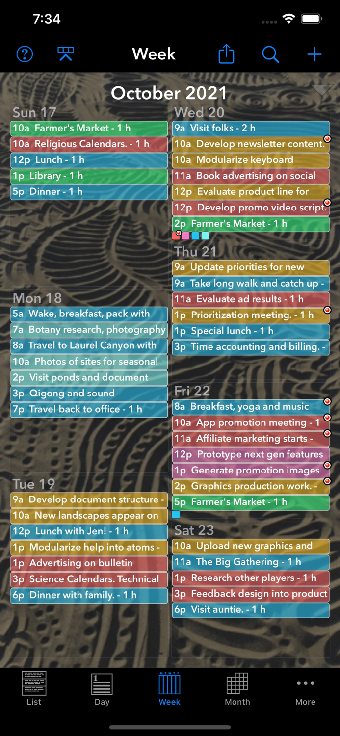 Perspectiva Calendars Charts