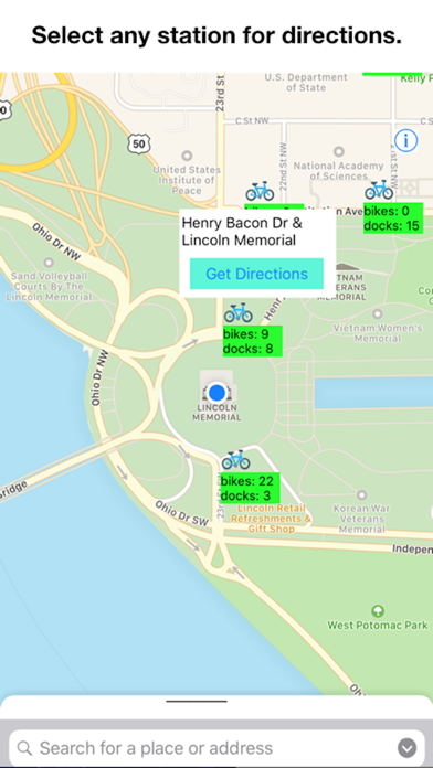 Screenshot #2 pour Bike Stations Washington DC