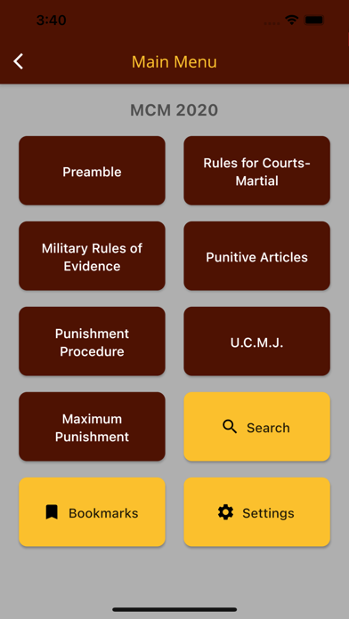 Manual for Courts-Martial Screenshot