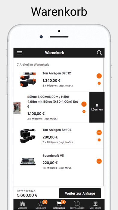 Mietshop WEMME Events Screenshot