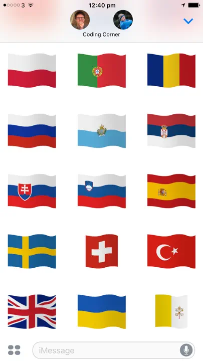 Euro Flags: Animated Stickers iPhone-skjermbilde 3