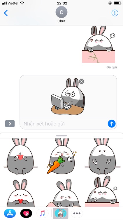 Fat Bunny Animated Stickers