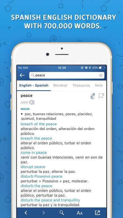 Screenshot #1 pour Diccionario Inglés-Español +