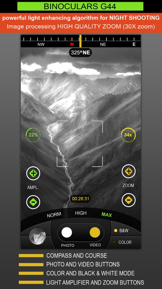 #1. Night Mode Binoculars G44 (iOS) By: Emin Yeritsyan