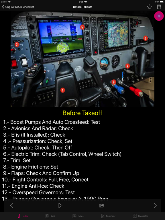Screenshot #5 pour King Air C90B Checklist
