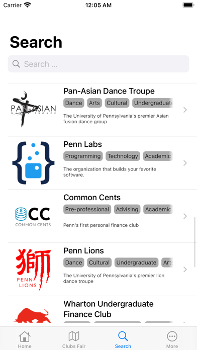 Penn Clubs Screenshot