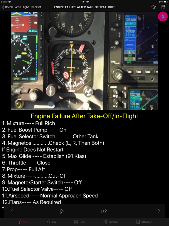 Screenshot #6 pour Beech Baron Flight Checklist