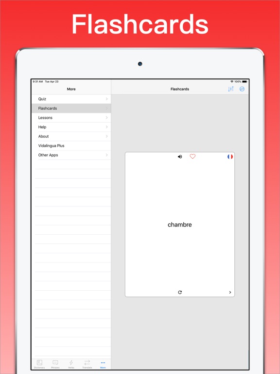 French Translator Dictionary + iPad screenshot 7 - Education app