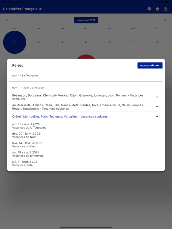 Screenshot #5 pour Calendrier Français