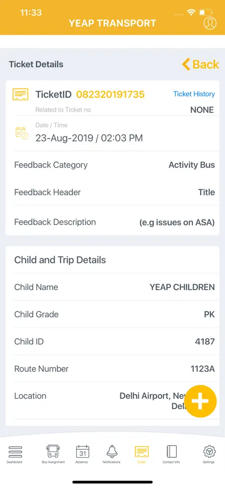 Yeap Transport Parent App