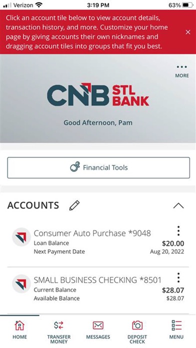 CNB St. Louis Digital Banking Screenshot