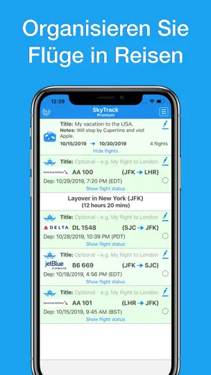Screenshot von SkyTrack | Flugradar Fly Radar auf dem iPhone 8