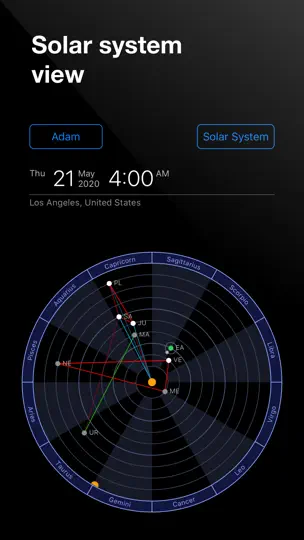 Screenshot von Time Nomad Astrology Charts auf dem iPhone 7