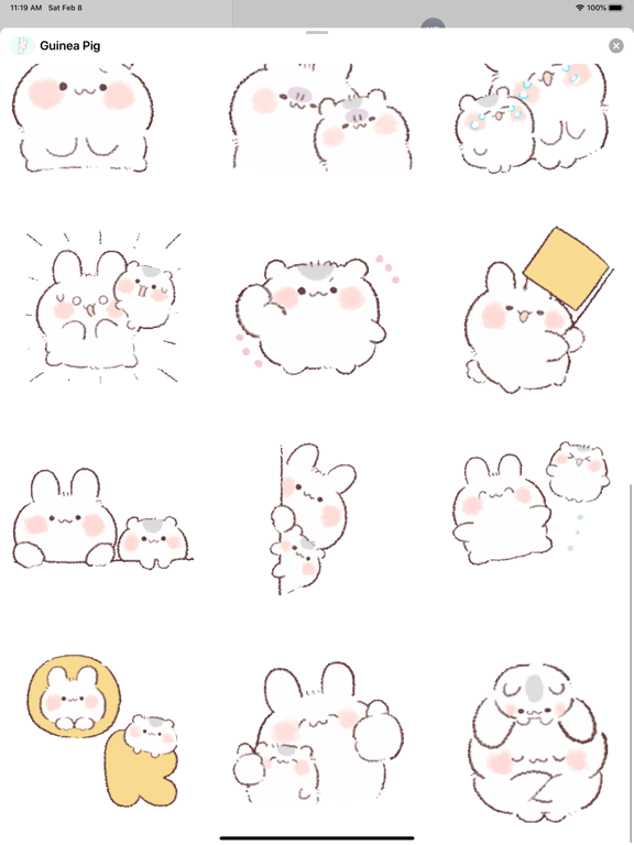 Guinea Pig Animated iPad screenshot 3 - Stickers app