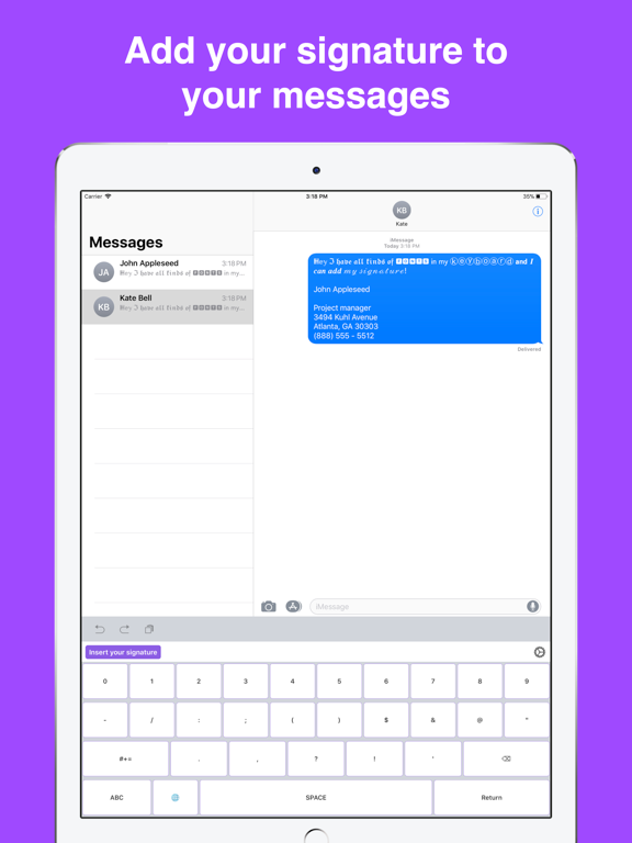 Screenshot #2 for My SMS Signature