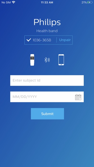 Philips Health band Screenshot