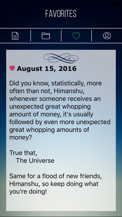 Notes from the Universe