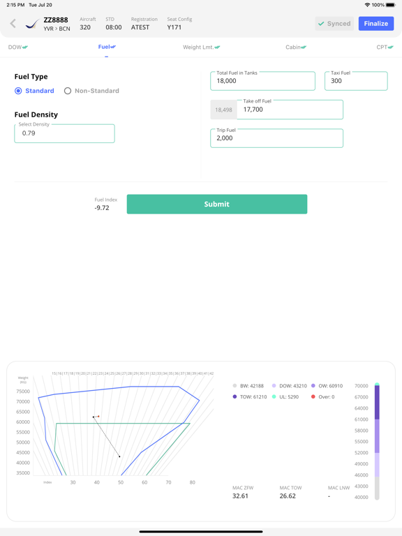 Abomis Weight and Balance iPad screenshot 4 - Travel app