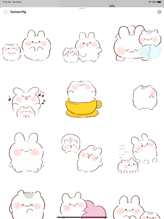 Guinea Pig Animated iPad screenshot 1 - Stickers app