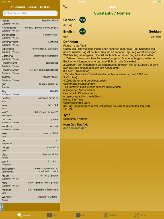 Screenshot #5 pour Serbisch Deutsch Vokabeln A1