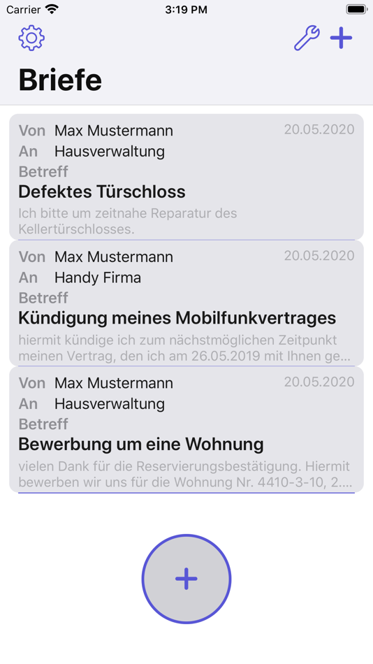 #1. Letter Manager (iOS) 由: Felix Reimann