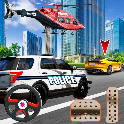 Police Car Pursuit in City