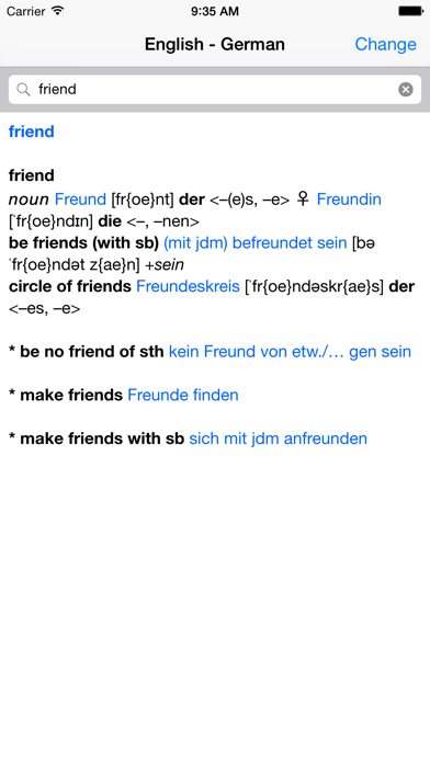 German Dictionary – Translator Screenshot