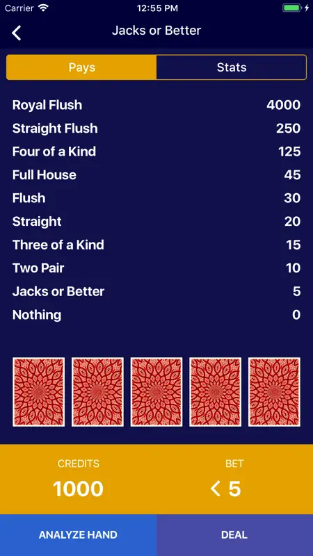 Video Poker - Wizard of Odds screenshot 2 of 5