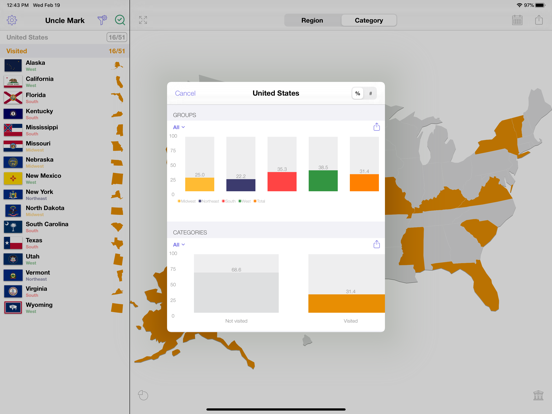 USA Travel: I've Been in US iPad screenshot 5 - Travel app