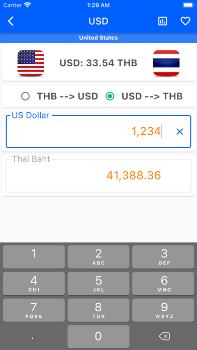 Exchange Rates - THB Currency Screenshot
