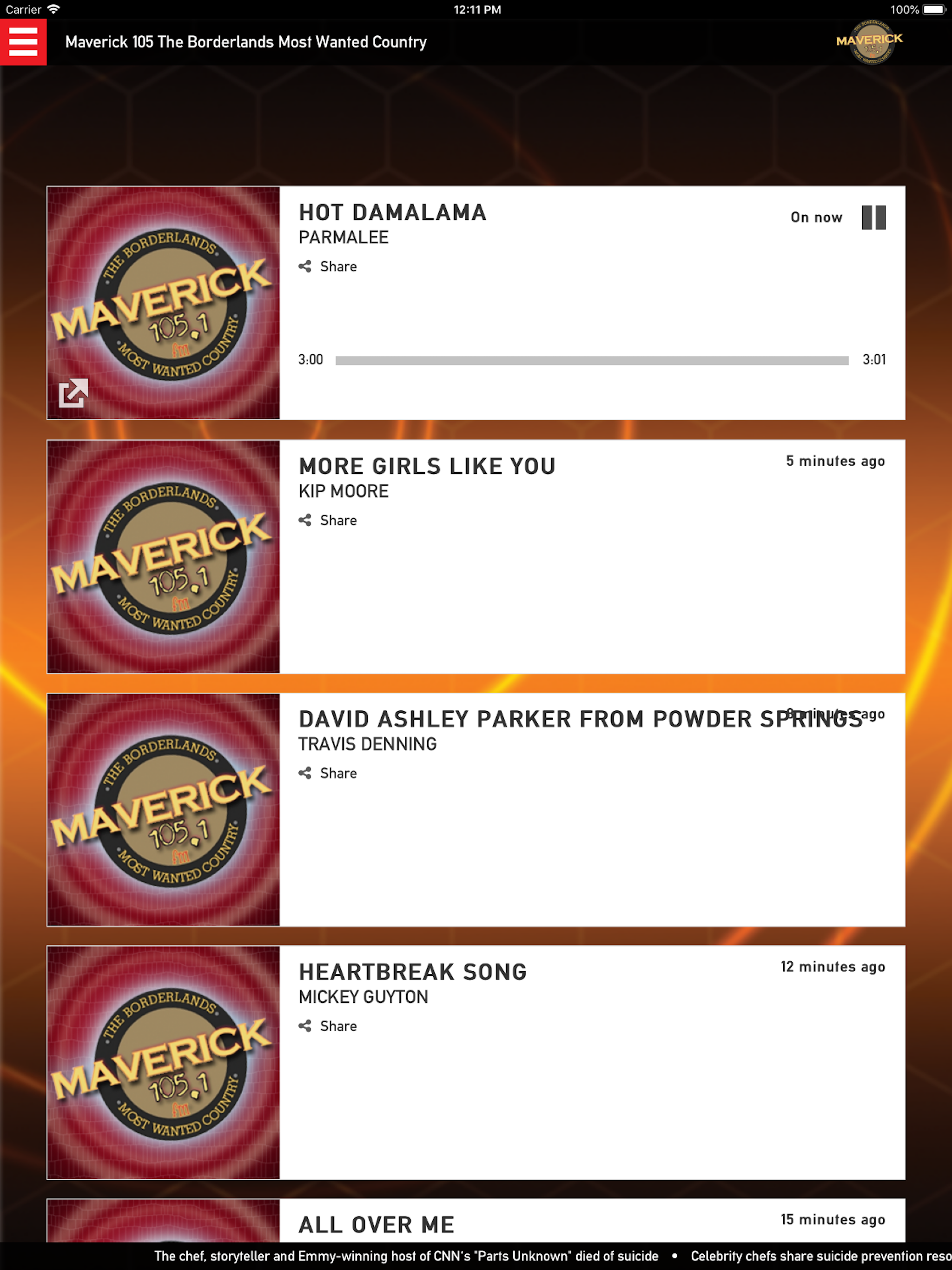 Maverick 105.1 FM Stream screenshot 4