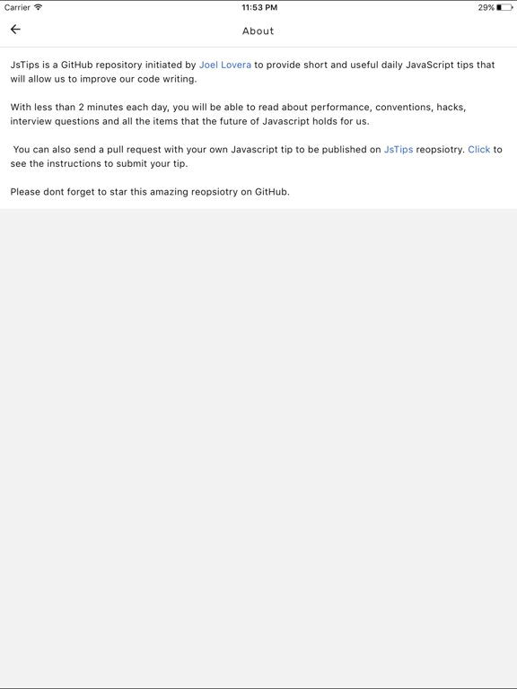 JsTips - Short Javascript Tips iPad screenshot 5 - Education app
