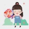 小美来啦是一款可爱的小女孩贴纸，快来试试吧
