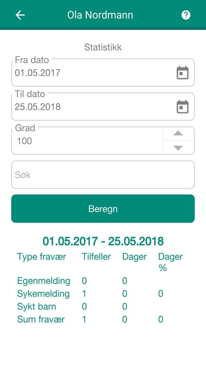 Sykefravær screenshot-3