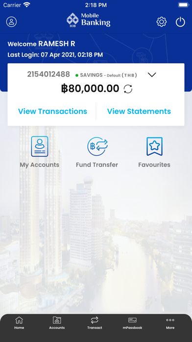 IOB THAILAND MOBILE BANKING Screenshot