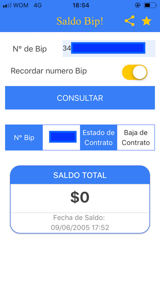 #1. Saldo Bip! (iOS) 由: Edison Pizarro Lazcano