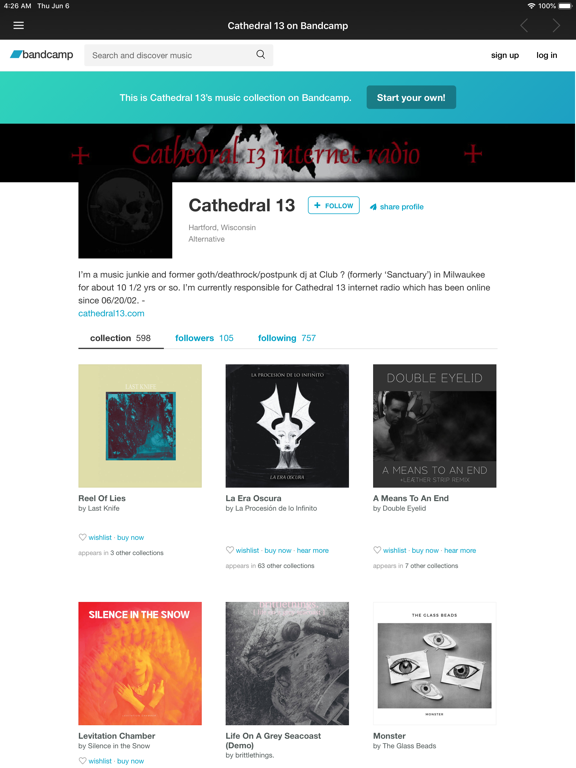 Cathedral 13 iPad screenshot 7 - Music app