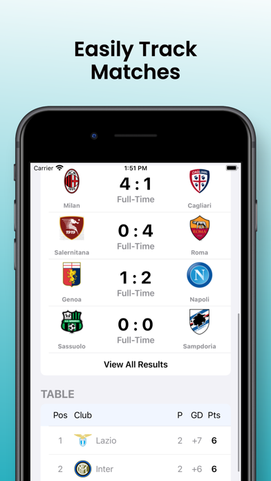 Italian Football League Scores Screenshot