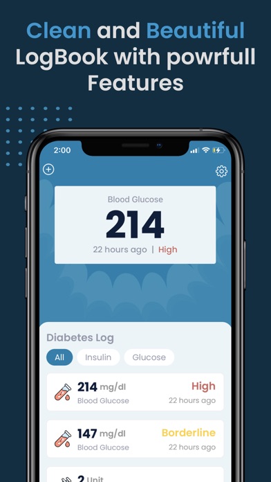 Screenshot #1 pour Diabetes Tracker Log: Diabetly